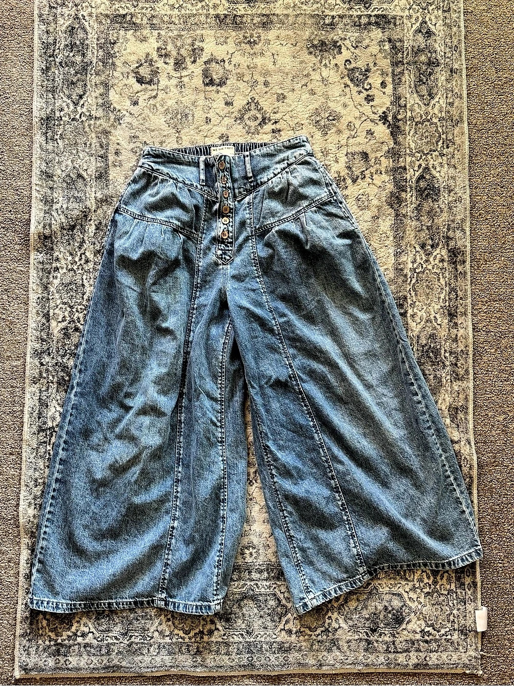 Free People Fleur Wide Leg Jeans in Blue Size Small Like New
